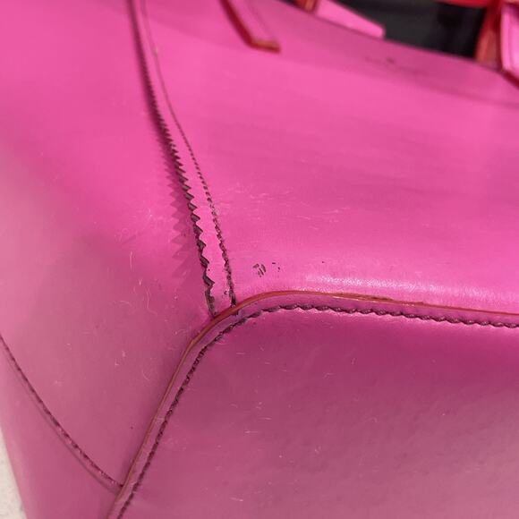 KATE SPADE Large Tote Pink Horizon Saffiano Leather Serrated Edge Pre-Loved - Picture 6 of 15